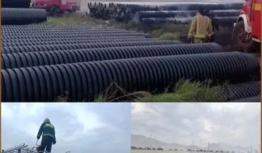 آتش سوزی در انبار ضایعات شرکت آب و فاضلاب کرمانشاه/ آتش‌ مهار شد