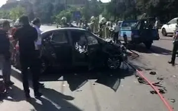 تصادف وحشتناک در اتوبان چمران جان راننده زن را گرفت + فیلم