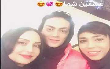 خانم بازیگر در کنار ستاره‌ ورزش بانوان ایران/عکس