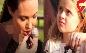 فیلم جنجالی آنجلینا جولی در حال خوردن روتیل سیاه +فیلم