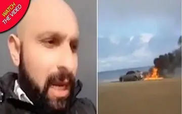 خودنمایی عجیب جوان مشهور در ساحل دریا! +فیلم 