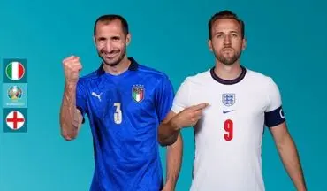 اعلام ترکیب تیم‌های ملی فوتبال انگلیس و ایتالیا در فینال 
