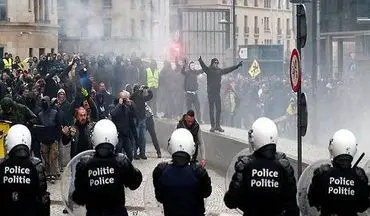 ۵ هزار و ۵۰۰ معترض در بروکسل تجمع کردند/ ۲۵ نفر بازداشت شدند