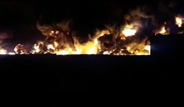 سرایت آتش خط لوله نفت اهواز به یک روستا