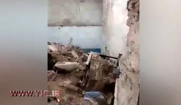 ریزش سقف گنبد حمام تاریخی نیشابور همزمان با زلزله 6 ریشتری مشهد