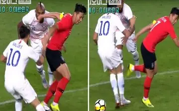 پاسخ حرفه‌ای فوتبالیست کره‌ای به یک نژادپرست در وسط زمین +فیلم 