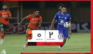 خلاصه بازی استقلال خوزستان 2 - مس رفسنجان 0 + ویدئو