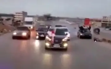 تصادف وحشتناک موتورسوار با کاروان عروس