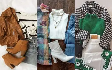 ۴۰ ایده متفاوت استایل پاییزی دخترانه و زنانه با ترکیب بافت، شومیز و ژاکت
