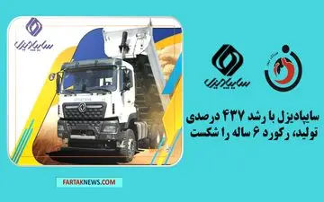 سایپادیزل با رشد ۴۳۷ درصدی تولید، رکورد ۶ ساله را شکست