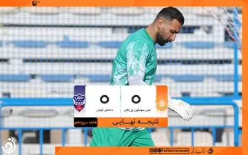 جدال قعر نشینان برنده نداشت/ مس سونگون و داماش بدون گل  به پایان رسید 