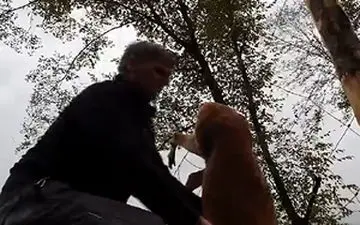 نجات یک گوزن توسط مرد دلسوز 