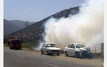 تصادف زنجیره ای 6 خودرو در بانه