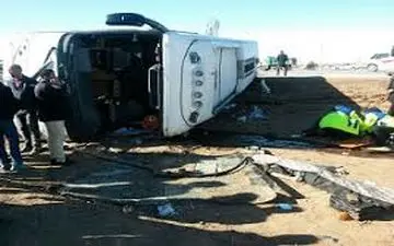 واژگونی اتوبوس مسافربری در جاده سبزوار- شاهرود 6 کشته و 23 مصدوم داشت