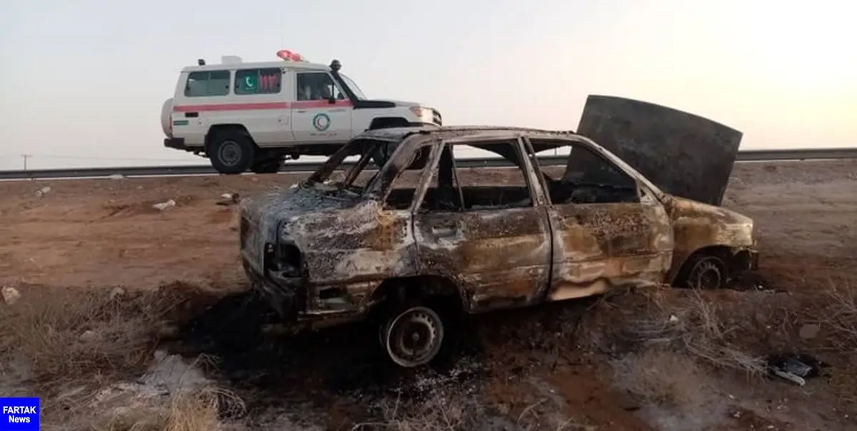 آتش‌سوزی پراید در محور شاهرود- میامی/ ۴ نفر مصدوم شدند
