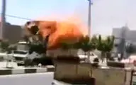 کامیونی در قم خیابان را به آتش کشید!