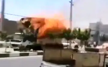 کامیونی در قم خیابان را به آتش کشید!