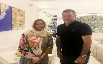 عکس یادگاری فریبا نادری با اسطوره فوتبال ایران