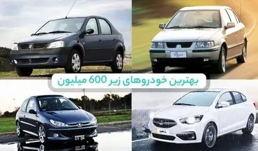 
بهترین خودروهای زیر 600 میلیون در بازار ایران+ تصاویر