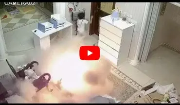 فرار دو کودک از حادثه انفجار اسکوتر برقی! +فیلم