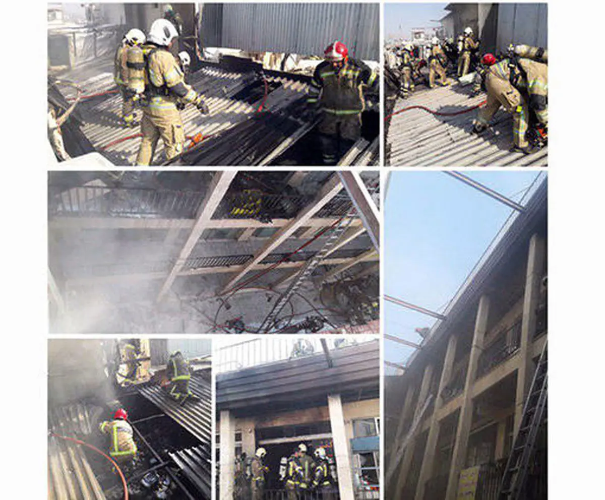30 زن و مرد در محاصره آتش/آتش سوزی بزرگ در بازار تهران+عکس 