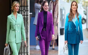 کت و شلوارهای رنگارنگ بانوان سلطنتی، ایده‌ای جذاب برای استایل بهاری