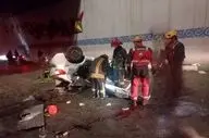 حادثه هولناک در مشهد: سقوط مرگبار تیبا از پل بر روی موتورسیکلت با ۱ کشته و ۵ مصدوم