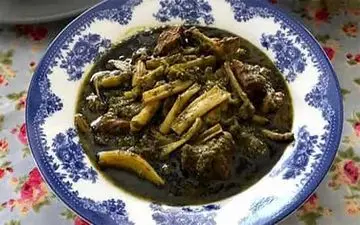 طرز تهیه خورش کنگر کرمانشاهی خوشمزه و مجلسی با مرغ و گوشت