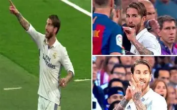  مخاطب ژست معنادار راموس پس از اخراجش در ال‌کلاسیکو چه کسی بود؟ + تصاویر