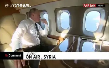 ویدئو ورود ولادیمیر پوتین به سوریه با اسکورت جنگنده