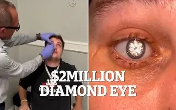 چشم مصنوعی با الماس ۲ قیراطی مردی که شبیه شرورهای جیمز باند است!