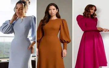 استایل خاص و باکلاس با ۱۴ مدل لباس مجلسی آستین پفی