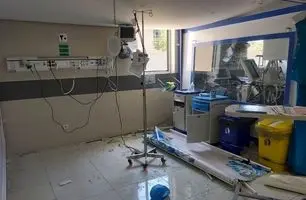تصاویر دوربین‌های مداربسته از تخریب بیمارستان فارابی کرمانشاه در پی حمله اسرائیل