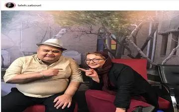 عکس خودمانی خانم بازیگر کم پیدا با اکبر عبدی