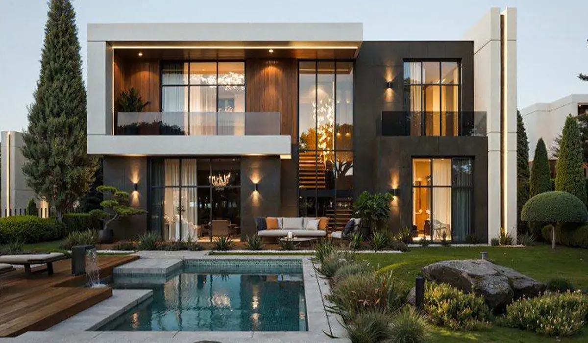 طراحی نمای ویلا لوکس