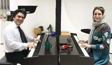 بهنوش طباطبایی در حال آموختن پیانو! + عکس
