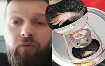 وحشت مشتری از موش داخل قوطی نوشابه!