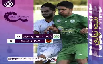 هت‌تریک مس  رفسنجان و ذوب آهن در تساوی/ سومین بازی، سومین مساوی/ آنها قصد بردن ندارند