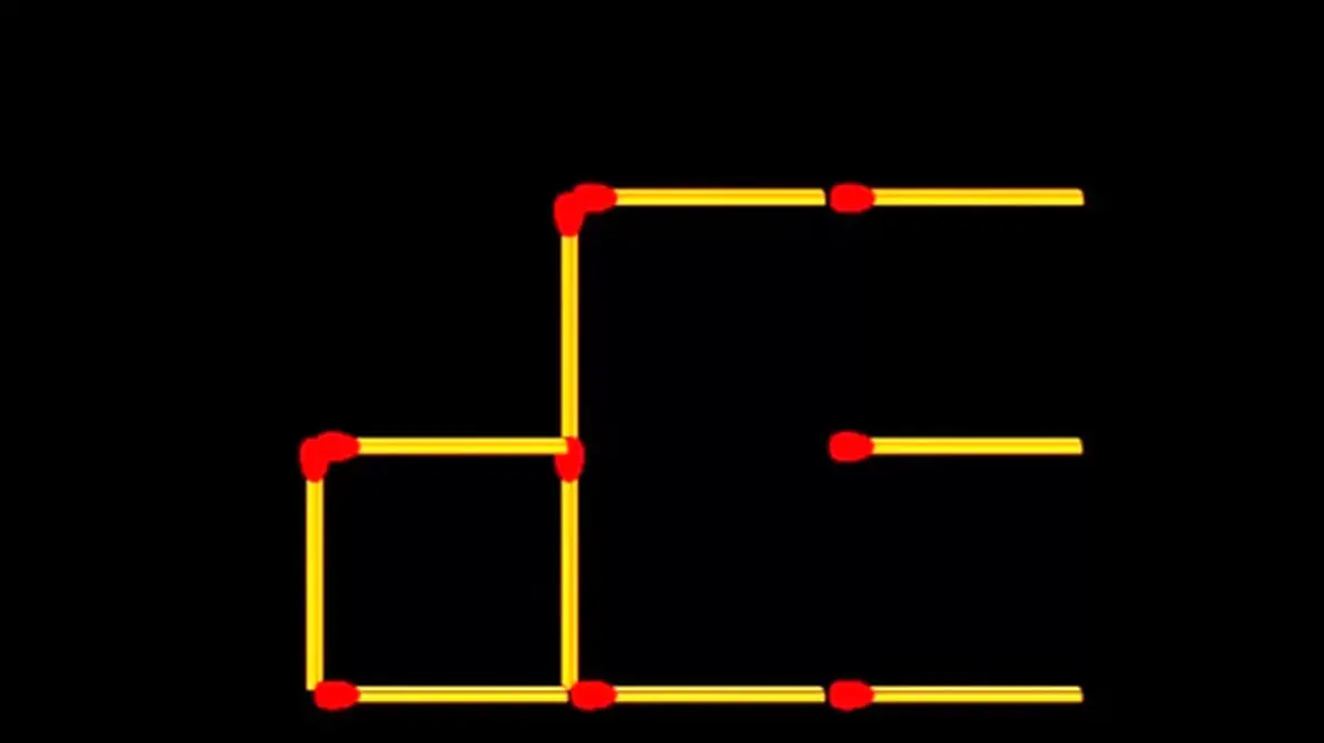 معمای چوب کبریت | فقط سه تا چوب کبریت را حرکت بده و دو مربع بساز!
