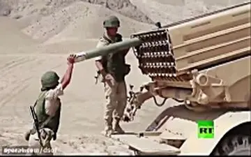 شلیک راکت‌های گراد توسط ارتش روسیه + ویدئو