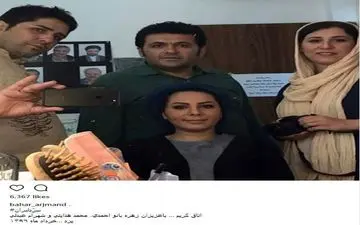 سلفی آینه ای بهار ارجمند و دوستانش در اتاق گریم (عکس)