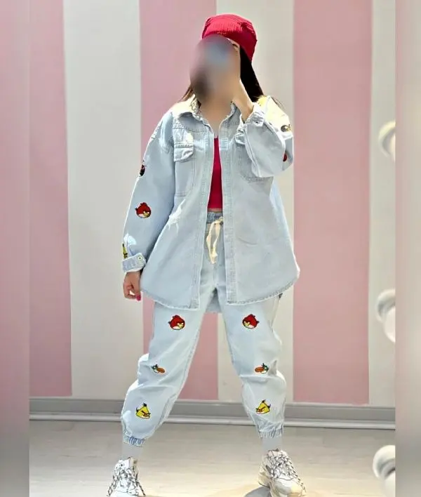  ست شومیز و شلوار کتان دخترانه فانتزی