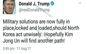 عکس/ توئیت جدید ترامپ درباره کره شمالی