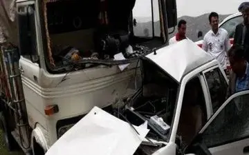 پراید با کامیون شاخ به شاخ شد ؛ 2 کودک در دم جان دادند + عکس