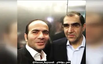 شوخی وزیر بهداشت با حسن ریوندی در آسانسور+فیلم