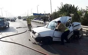 عجیب ترین عکس از مچاله شدن خونین پراید زیر کامیون 