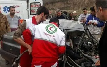 تصادف هولناک ون در عمود 530 جاده نجف 