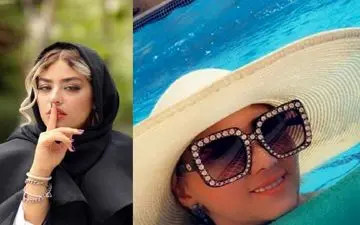  عکس ریحانه پارسا در استخر در کنار مرد غریبه 