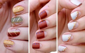 مدل های ناخن‌ پاییزی با طرح‌های ساده و مینیمال
