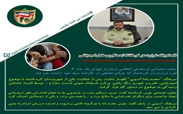 ‍ ‍ انهدام باند شرارت در کرمانشاه/دستگیری عامل اسیدپاشی